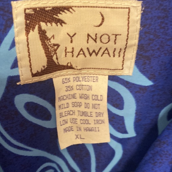 HAWAII Mens XL - NWOT Beautiful Blue & Teal Retro Button Down Shirt - Picture 2 of 10